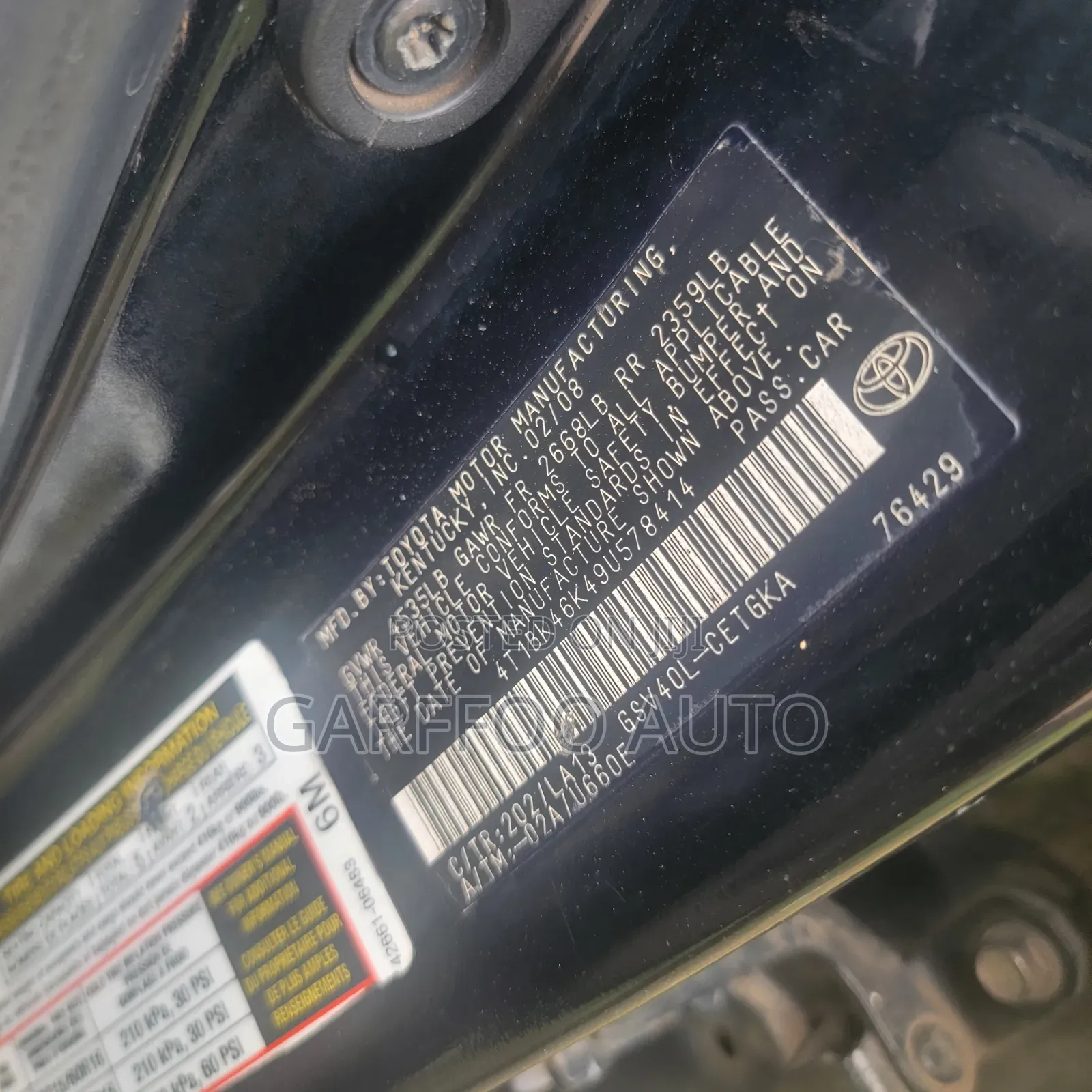 Toyota Camry 2008 Black