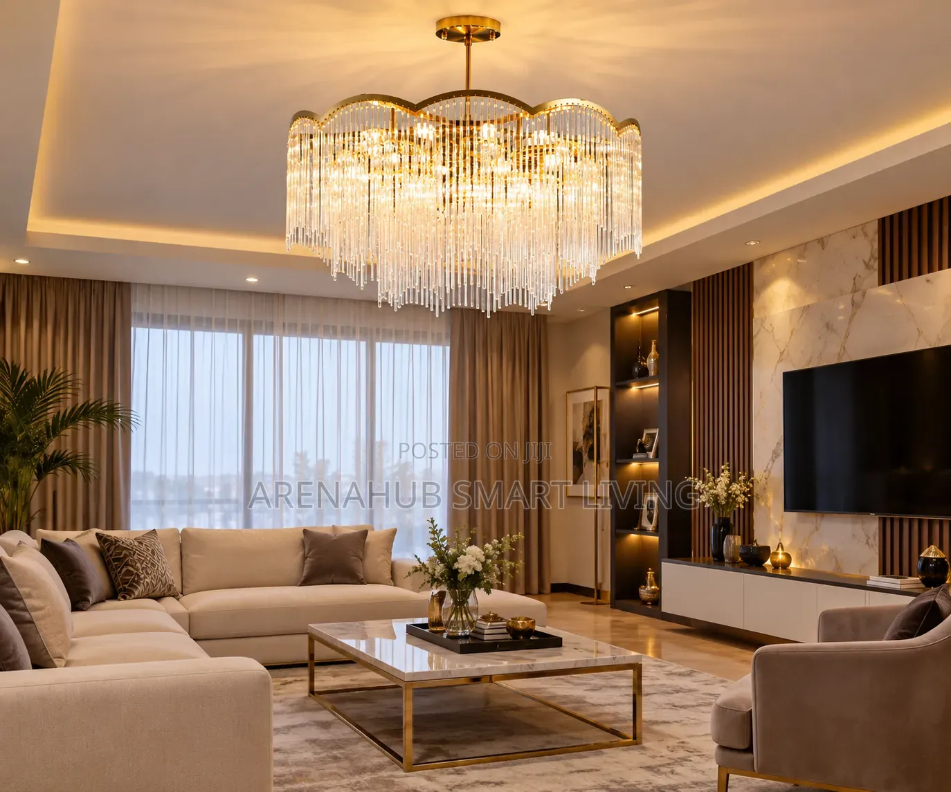 Modern Crystal Glass Led Chandelier Simple Living Room Bedroom Dining