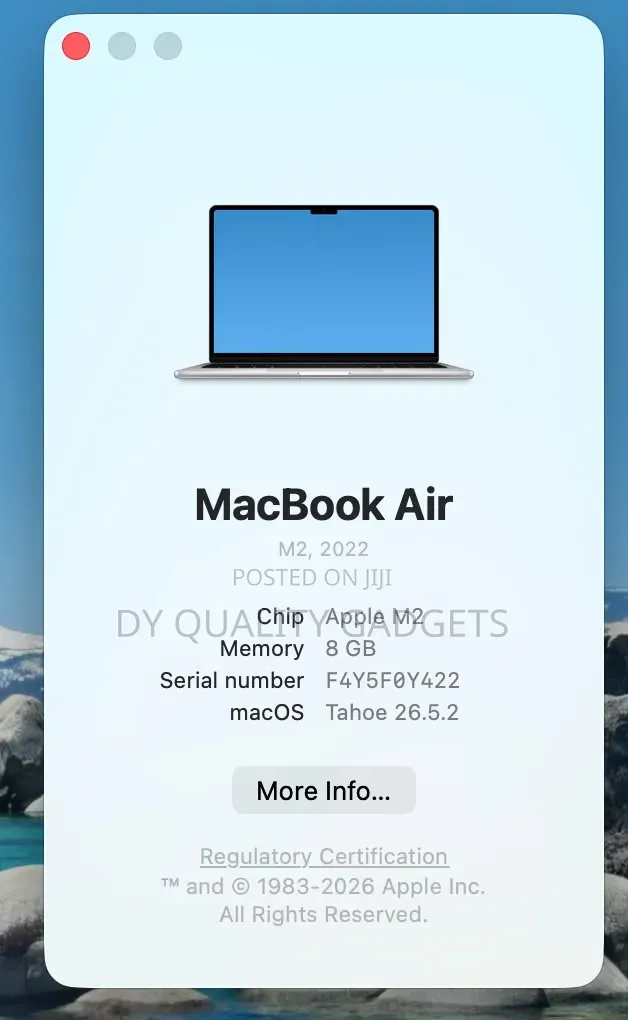 Laptop Apple MacBook Air 2022 M2 8GB Apple M2 SSD 512GB