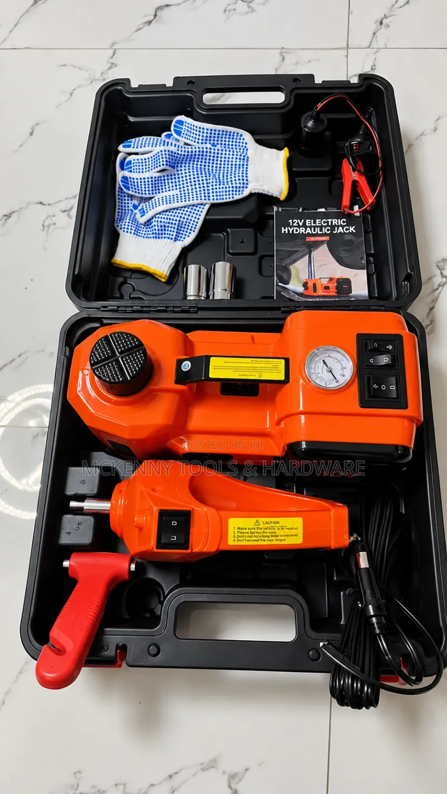 12V Electric Hydraulic Car Jack Kit – 5 Ton + Impact Wrench