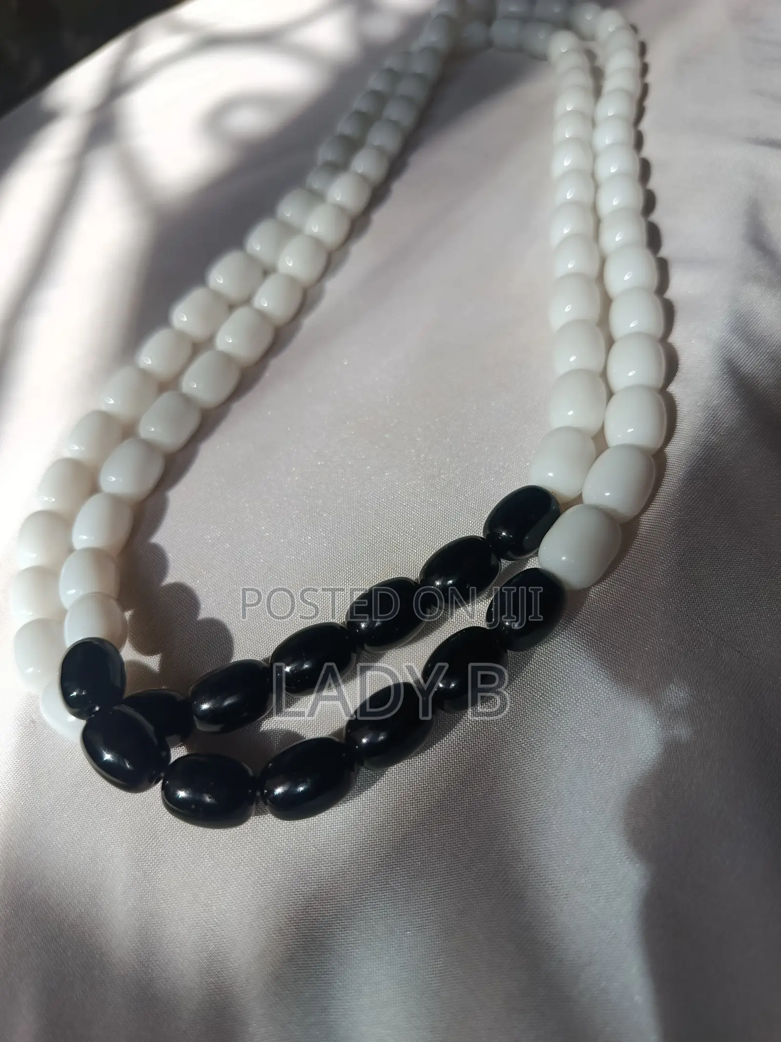 Beautiful Traditional Multi-Purpose White and Black Beaded Set