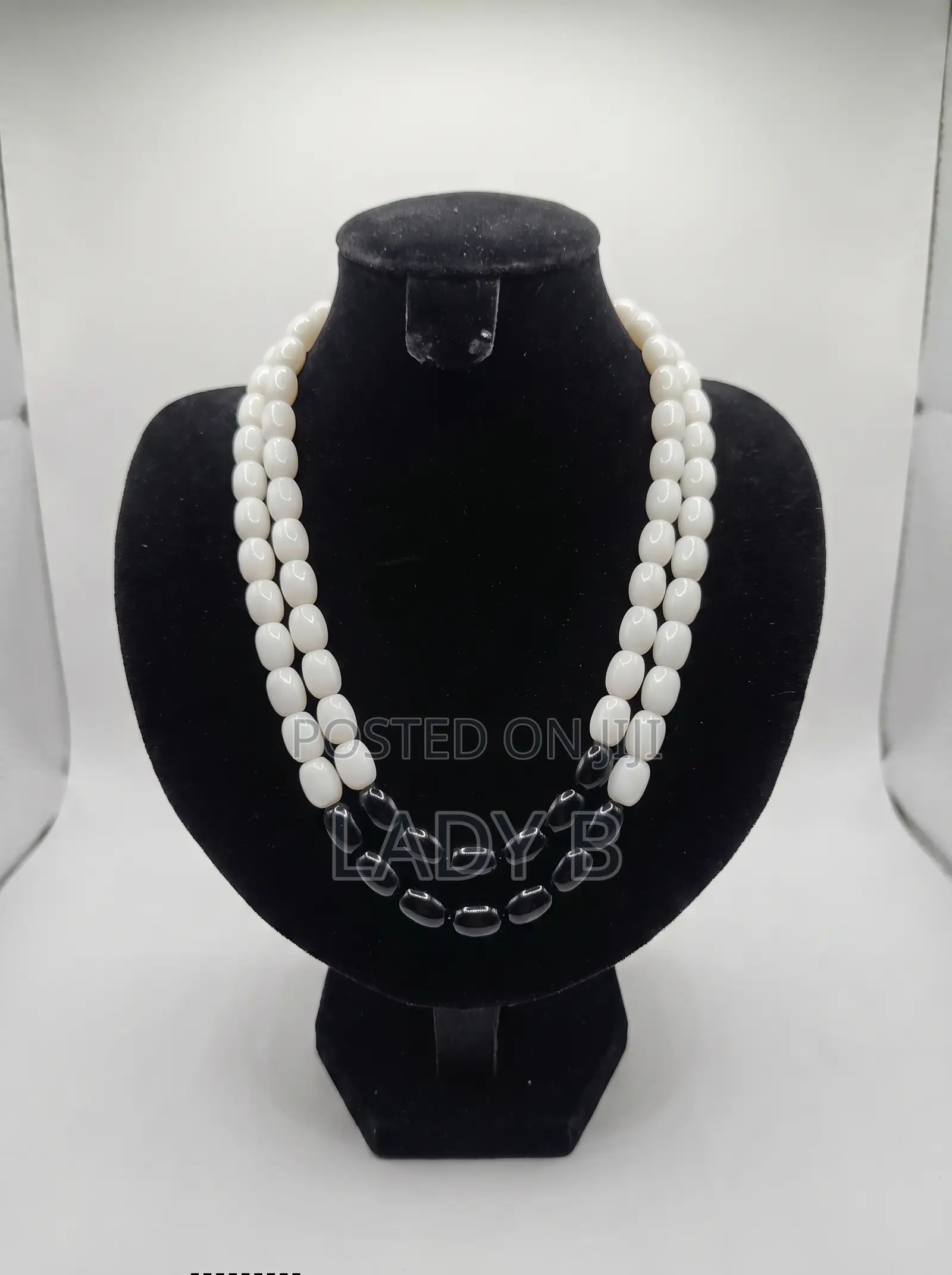 Beautiful Traditional Multi-Purpose White and Black Beaded Set