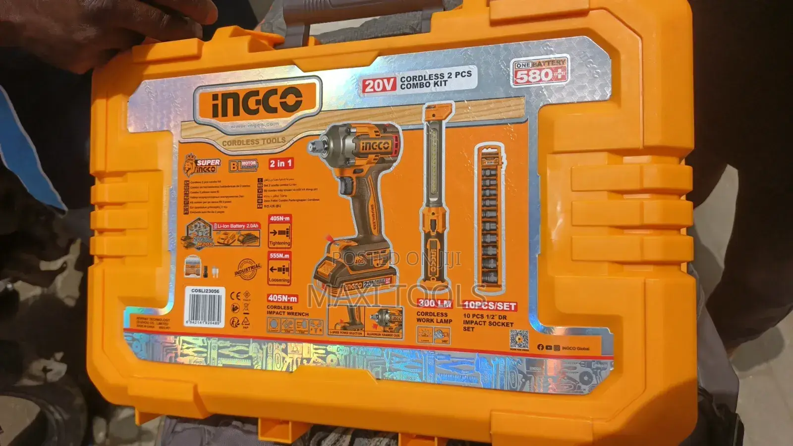 Ingco 20V Cordless Impact Wrench Combo Kit (405Nm)