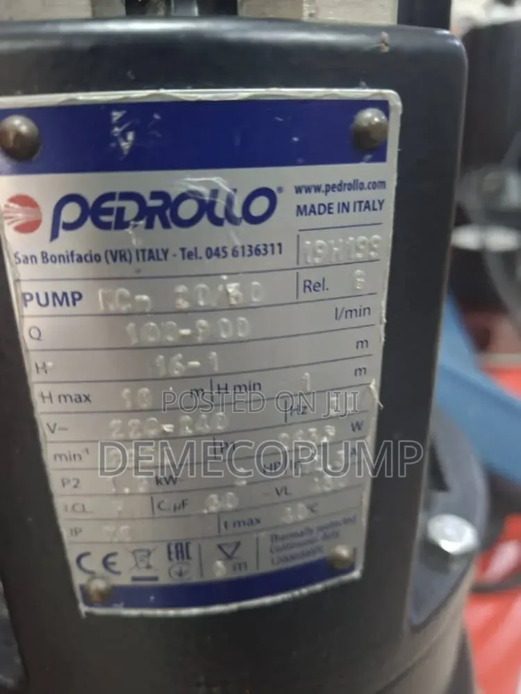 2hp Pedrollo Sewage Pump Machine