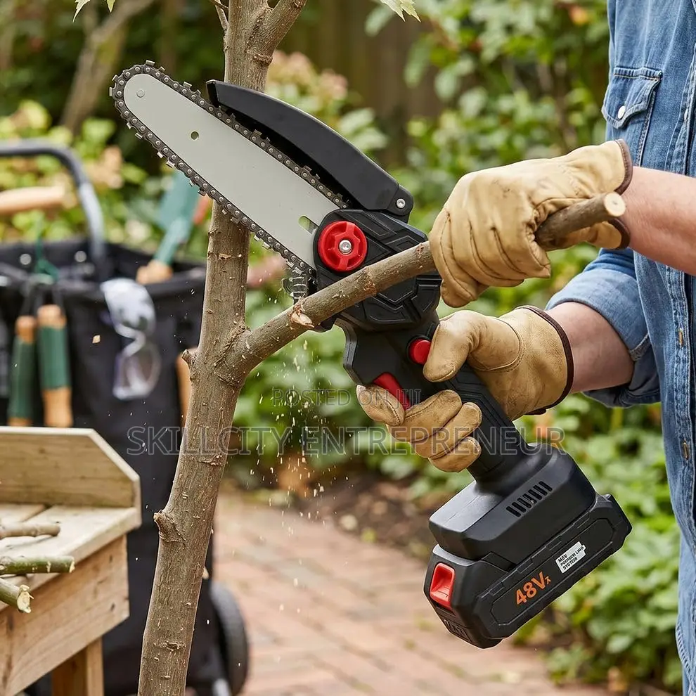 6" Rechargeable Cordless Mini Chainsaw With 1 or 2 48v Battery