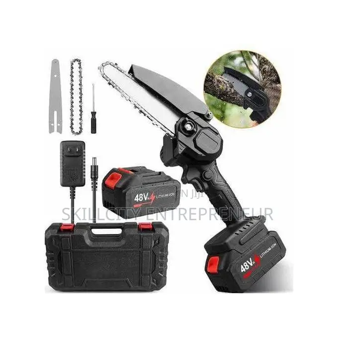6" Rechargeable Cordless Mini Chainsaw With 1 or 2 48v Battery
