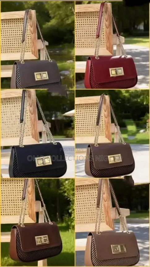 Luxury Women’s Leather Handbag With Gold Chain Strap Decorative Buckle