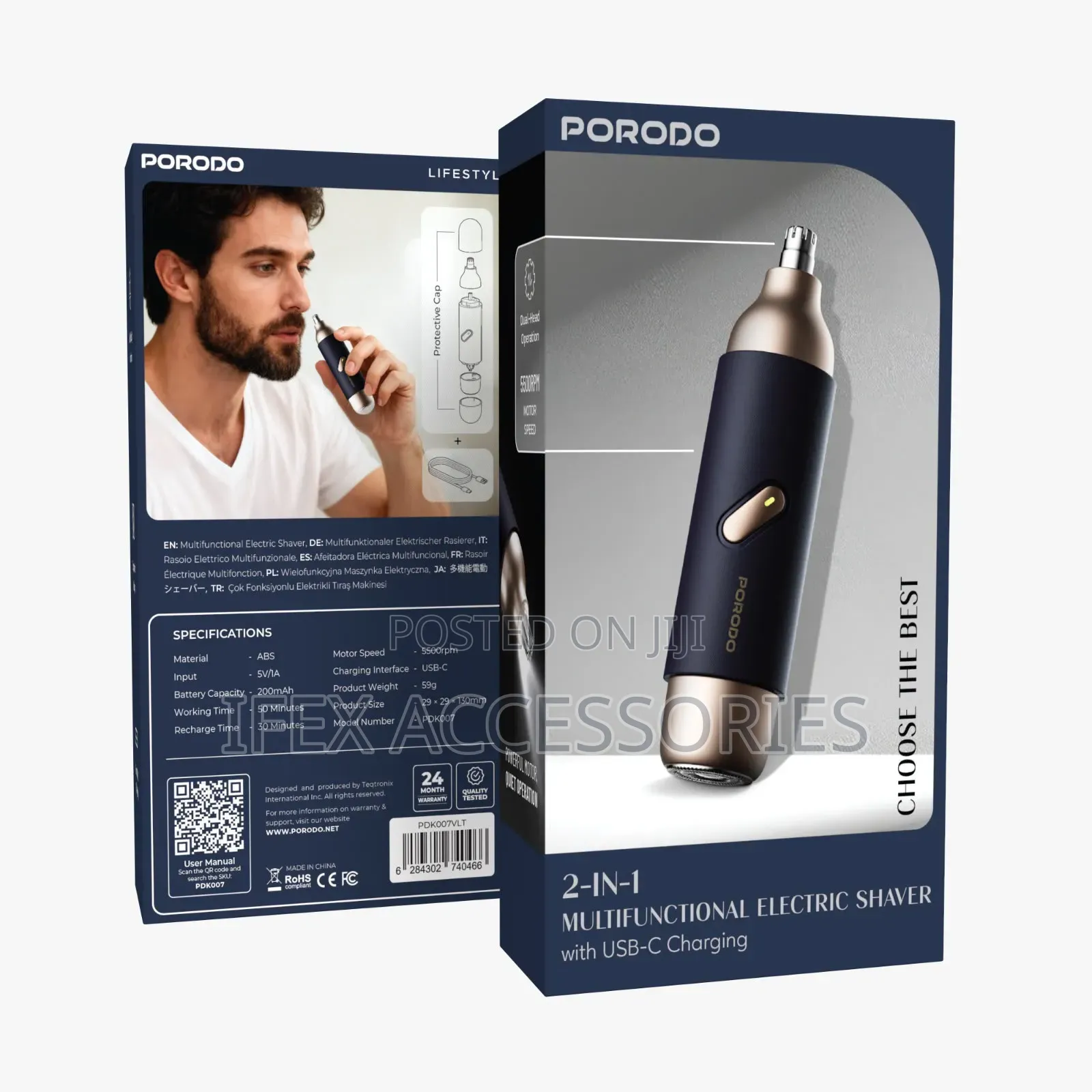 PORODO 2-in-1 Multifunctional Electric Shaver