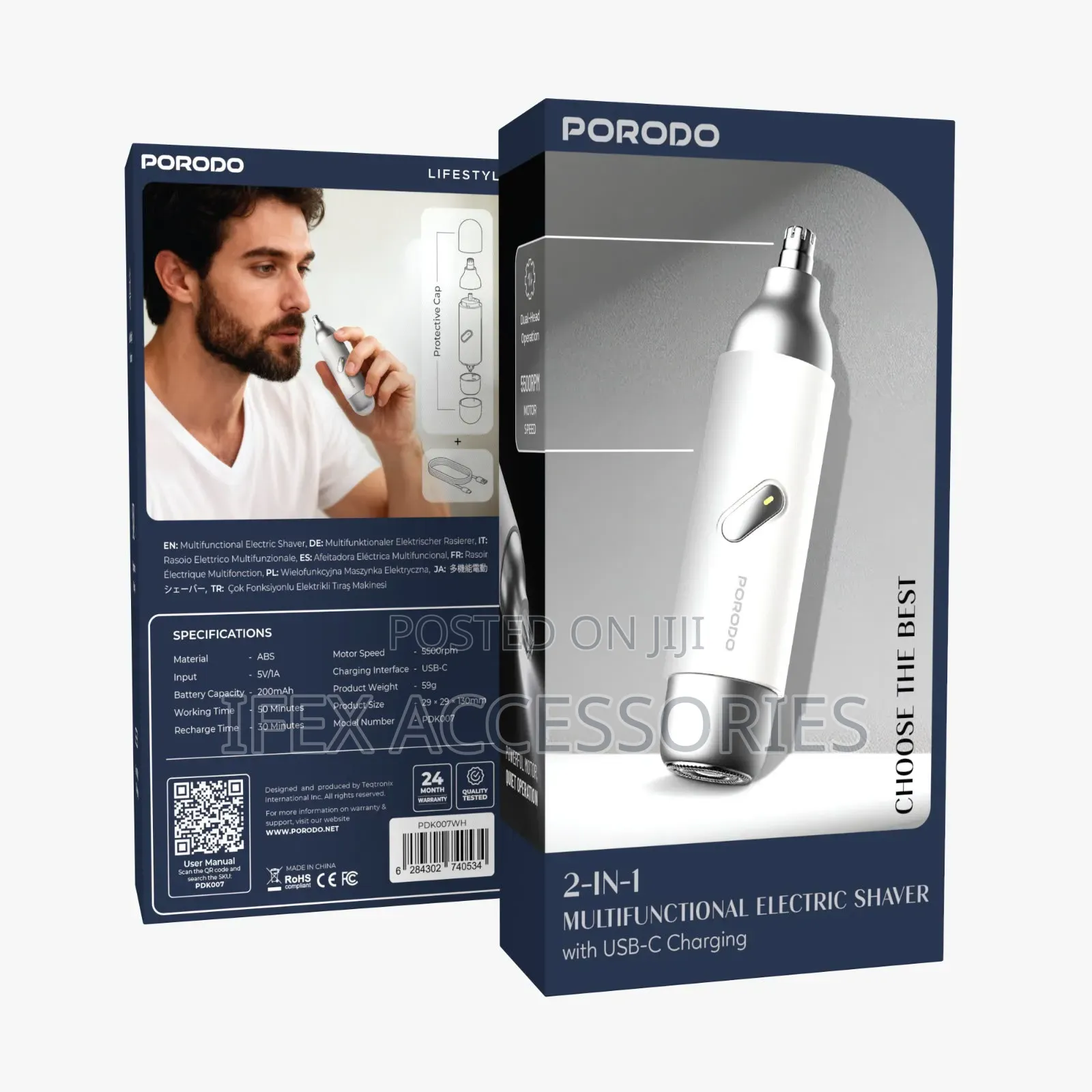 PORODO 2-in-1 Multifunctional Electric Shaver