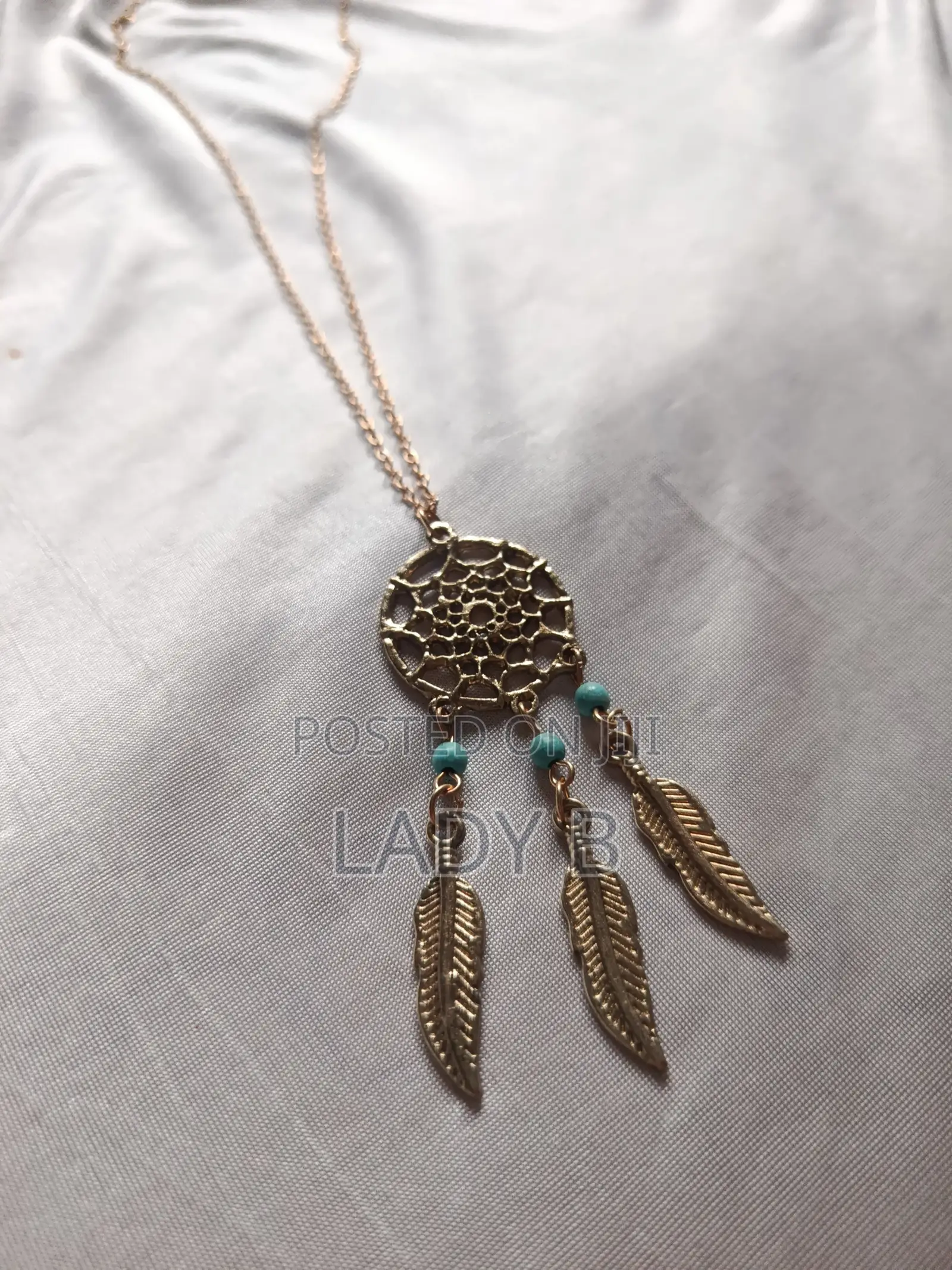 Trendy Golden Dreamcatcher Pendant Necklace
