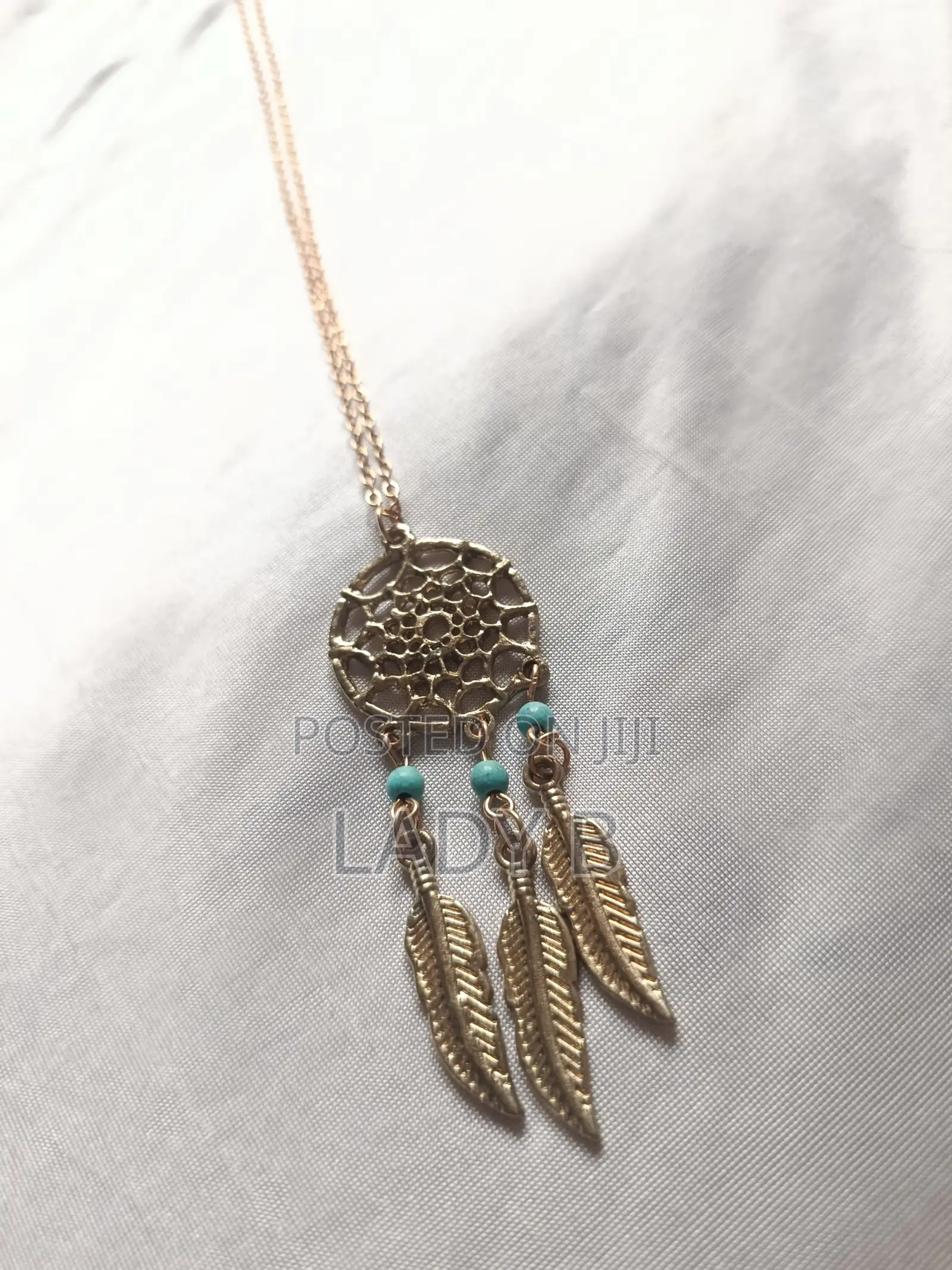 Trendy Golden Dreamcatcher Pendant Necklace