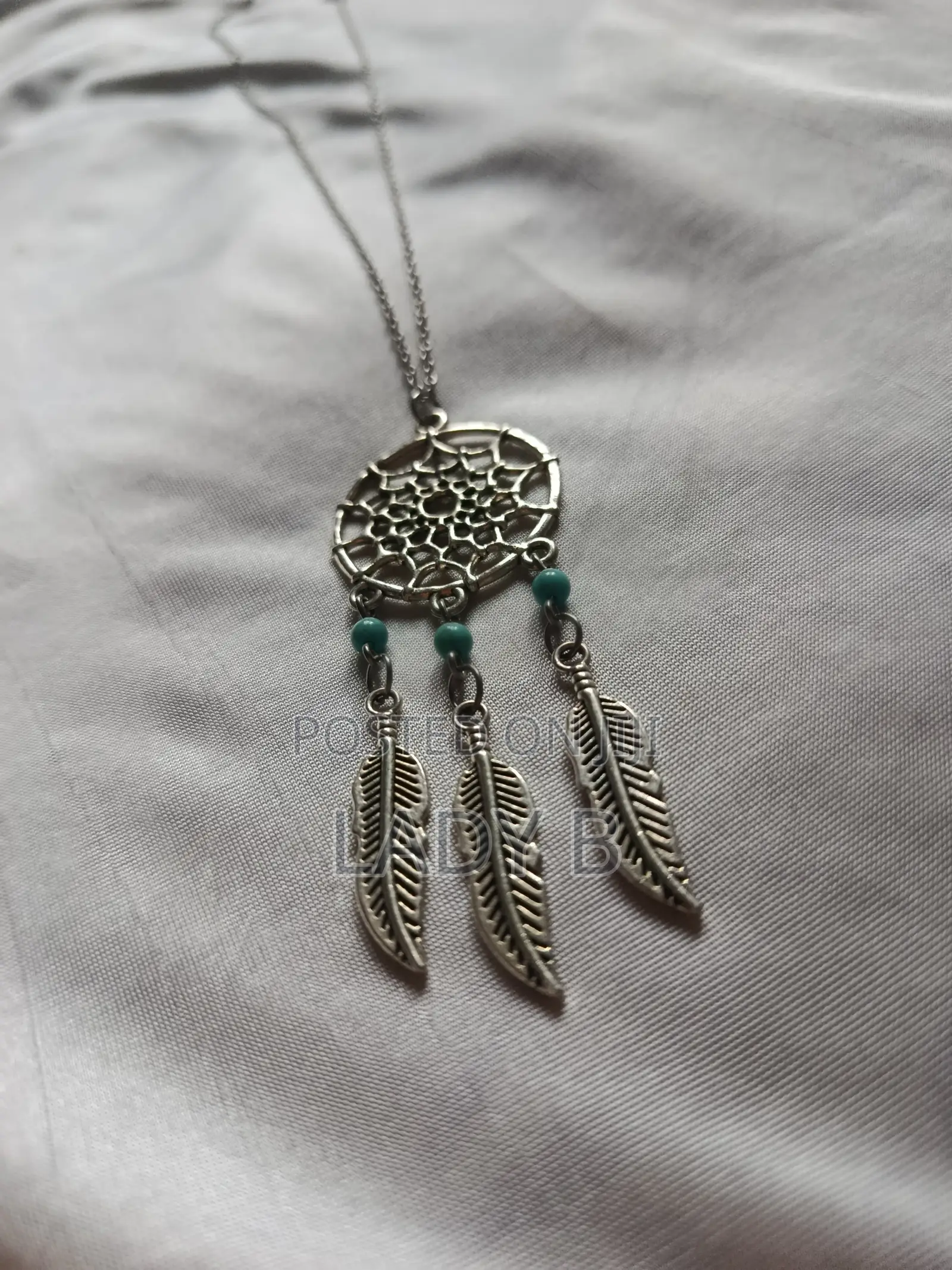 Trendy Silver Dreamcatcher Pendant Necklace