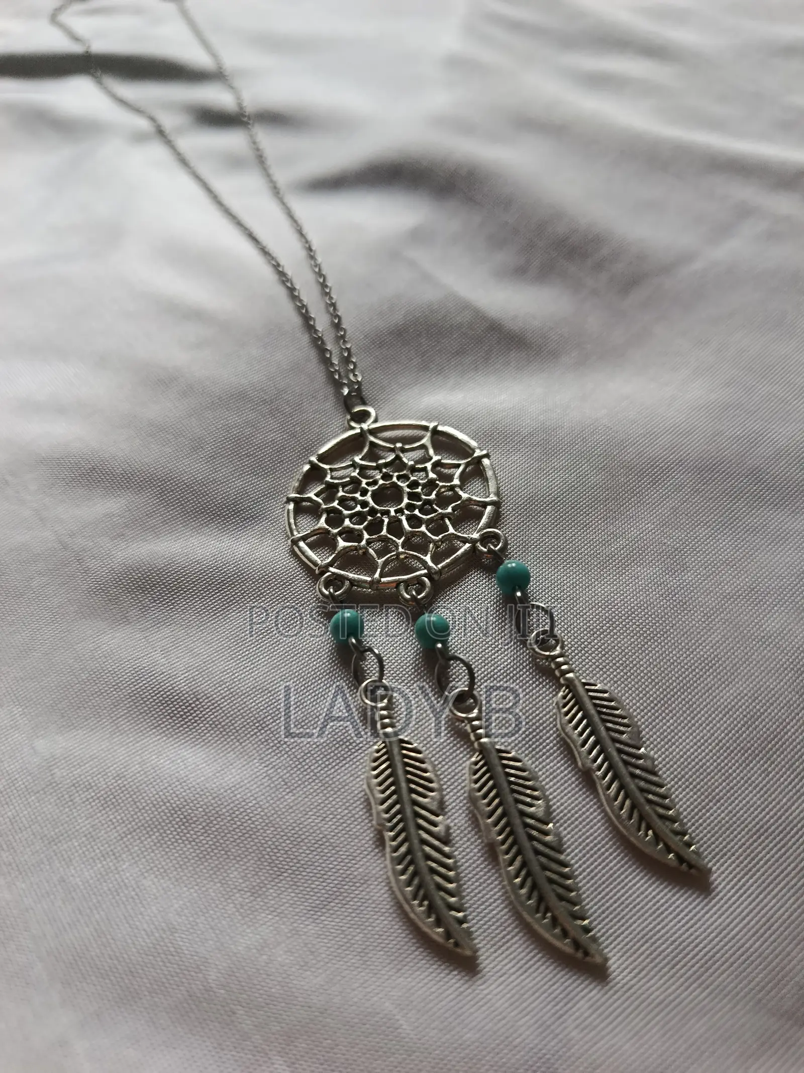 Trendy Silver Dreamcatcher Pendant Necklace