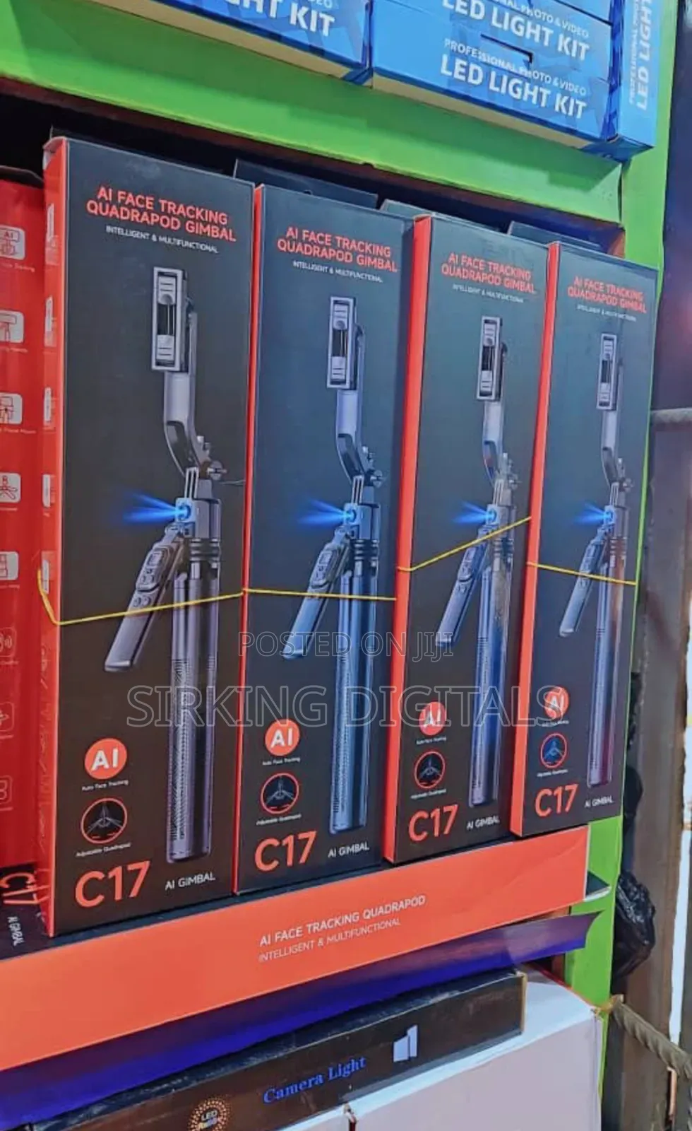 C17 Ai Face Tracking Selfiestick Quadrapod, Rotating Handle Gestures