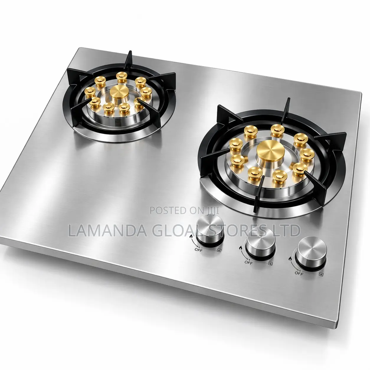 Stainless Steel Dual Burner Gas Cooker Hob