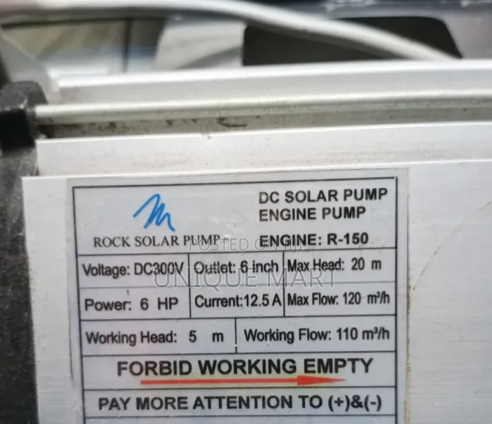 6HP Industrial DC Irrigation Solar Pump. 100% Copper Coil