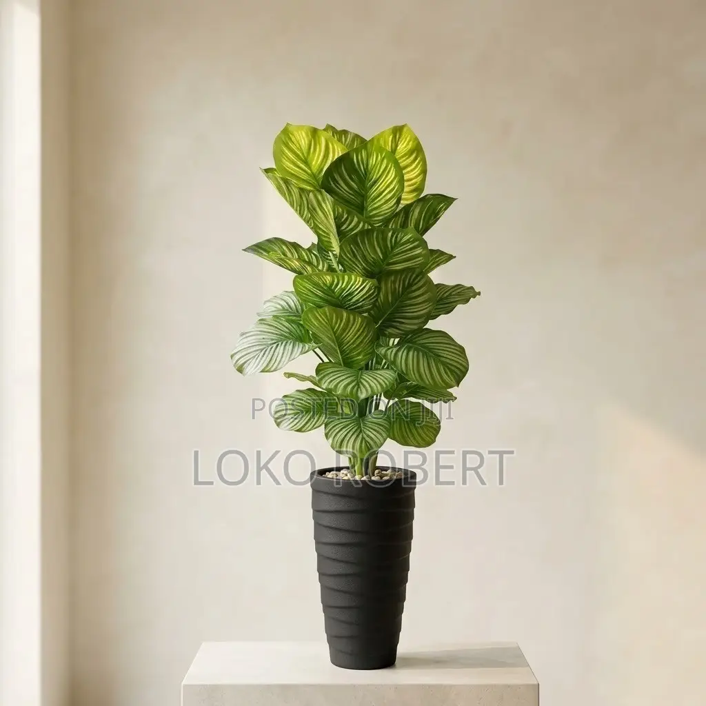 Large Artificial Flower Vase Plant in Decorative Terrazzo Planter