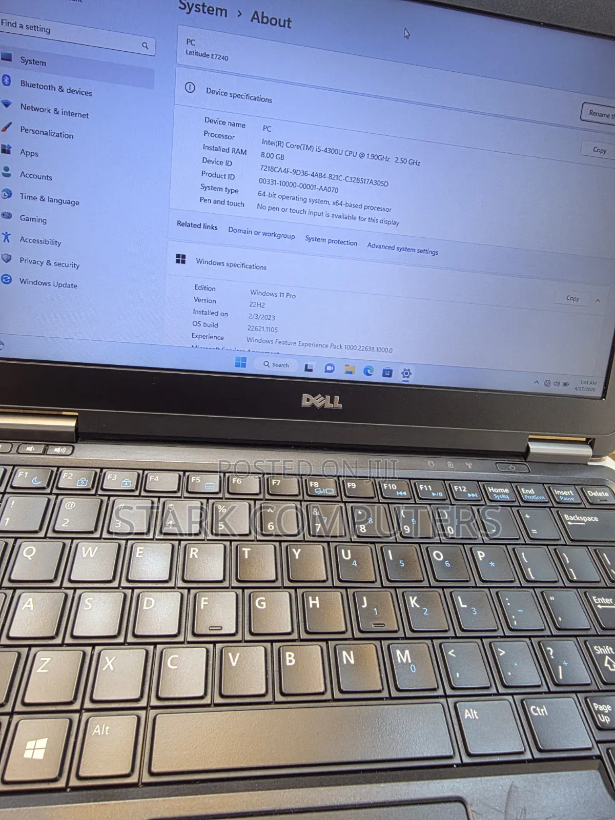 Laptop Dell Latitude E7240 8GB Intel Core i7 SSD 256GB