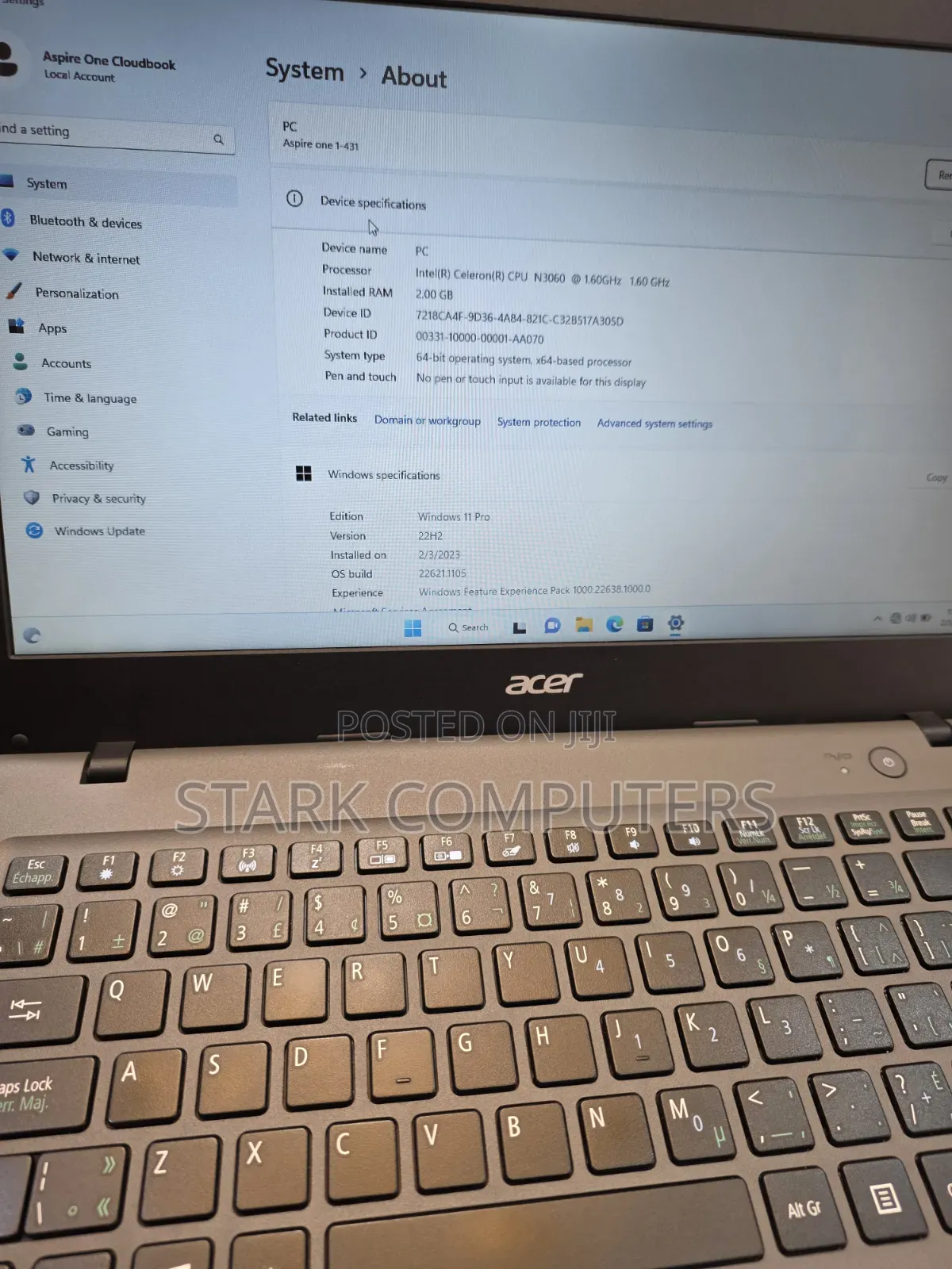 Laptop Asus Chromebook C423 2GB Intel Celeron SSD 60GB