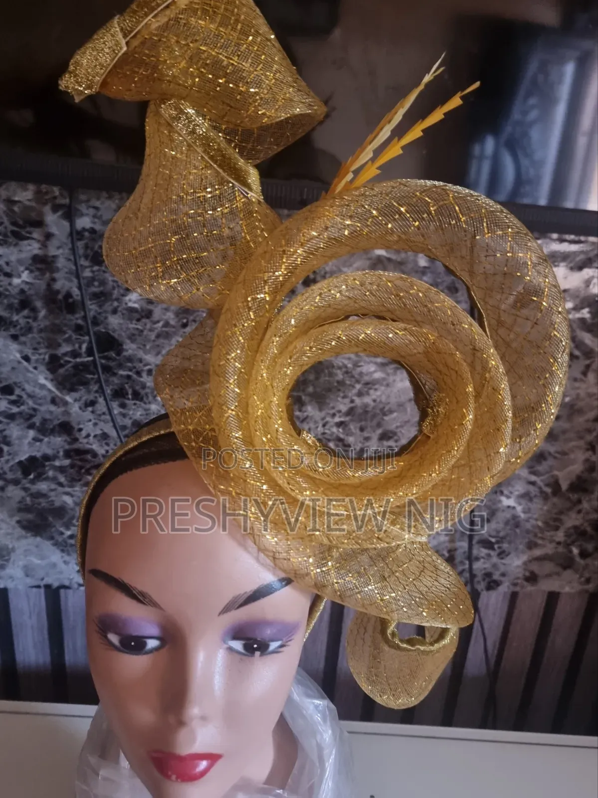 Spiral Gold Fascinator 3