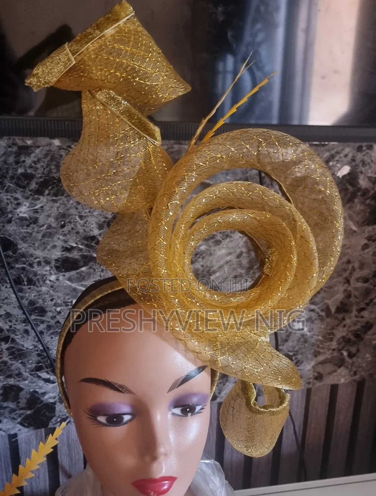 Spiral Gold Fascinator 3