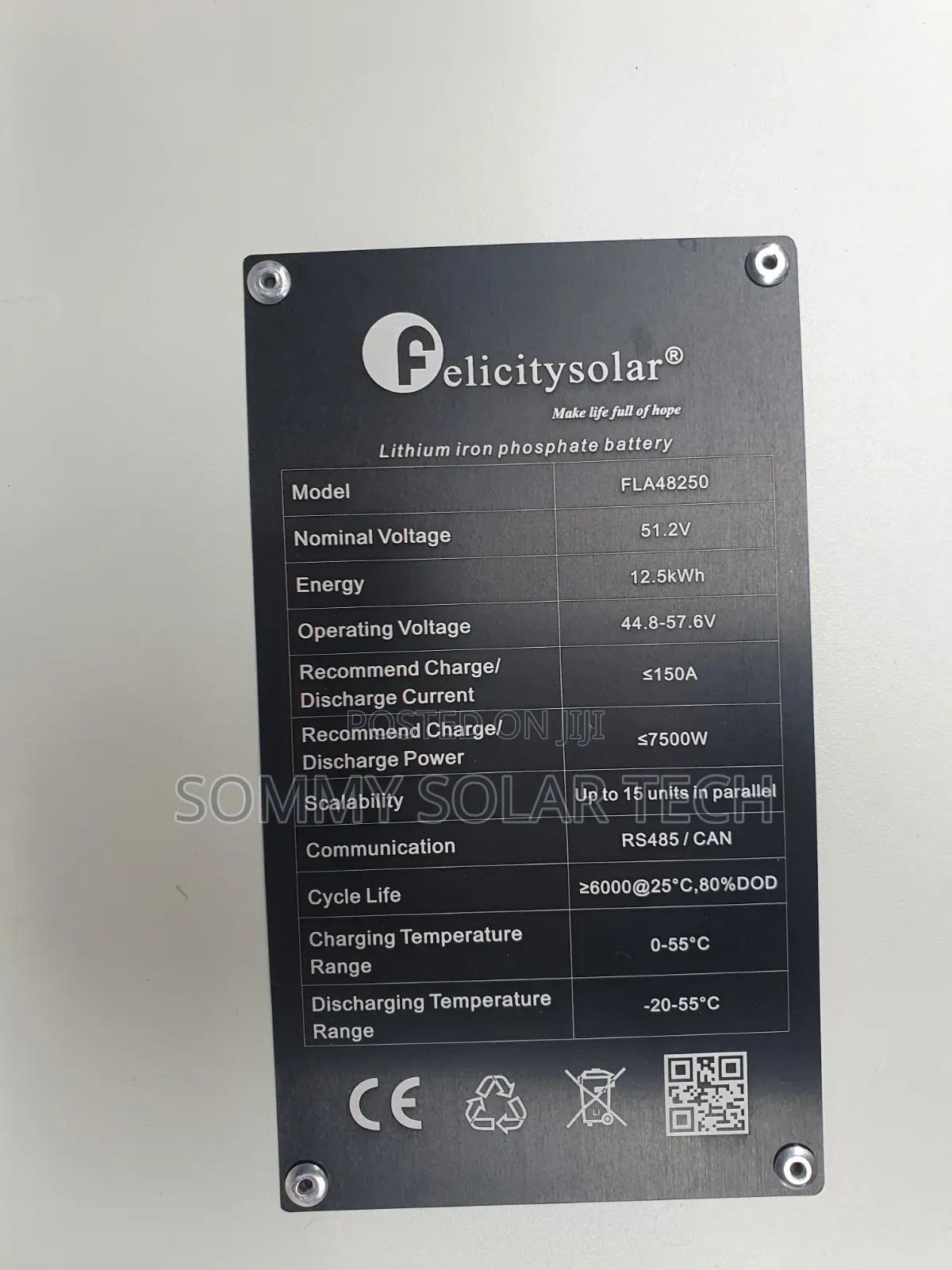 Felicity Lithium Ion Battery 12.5kwh 51.2v