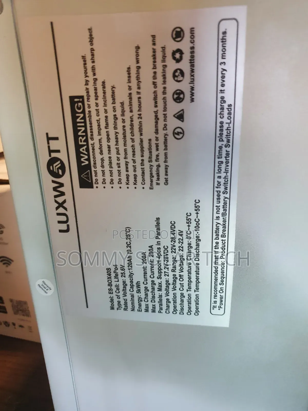 Luxwatt Lithium Ion Battery 5kwh 24v