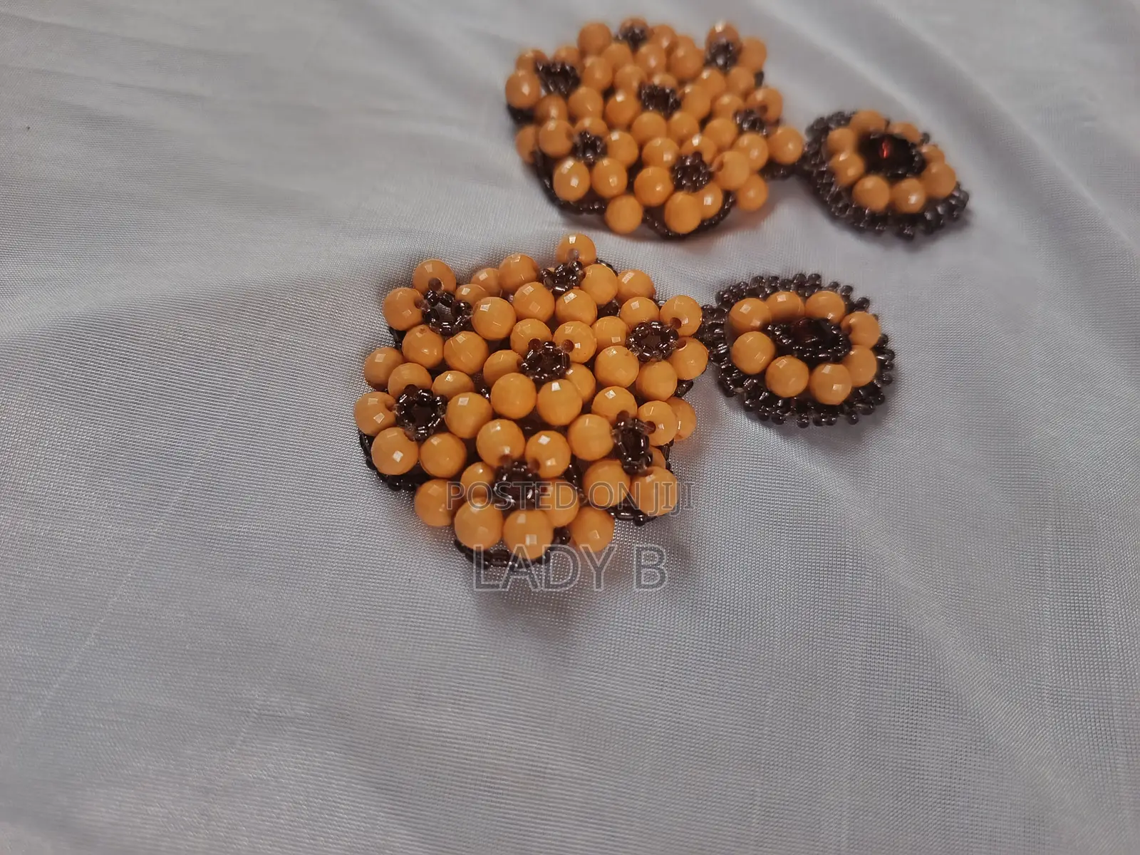 Trendy Sunflower-Styled Beaded Earrings