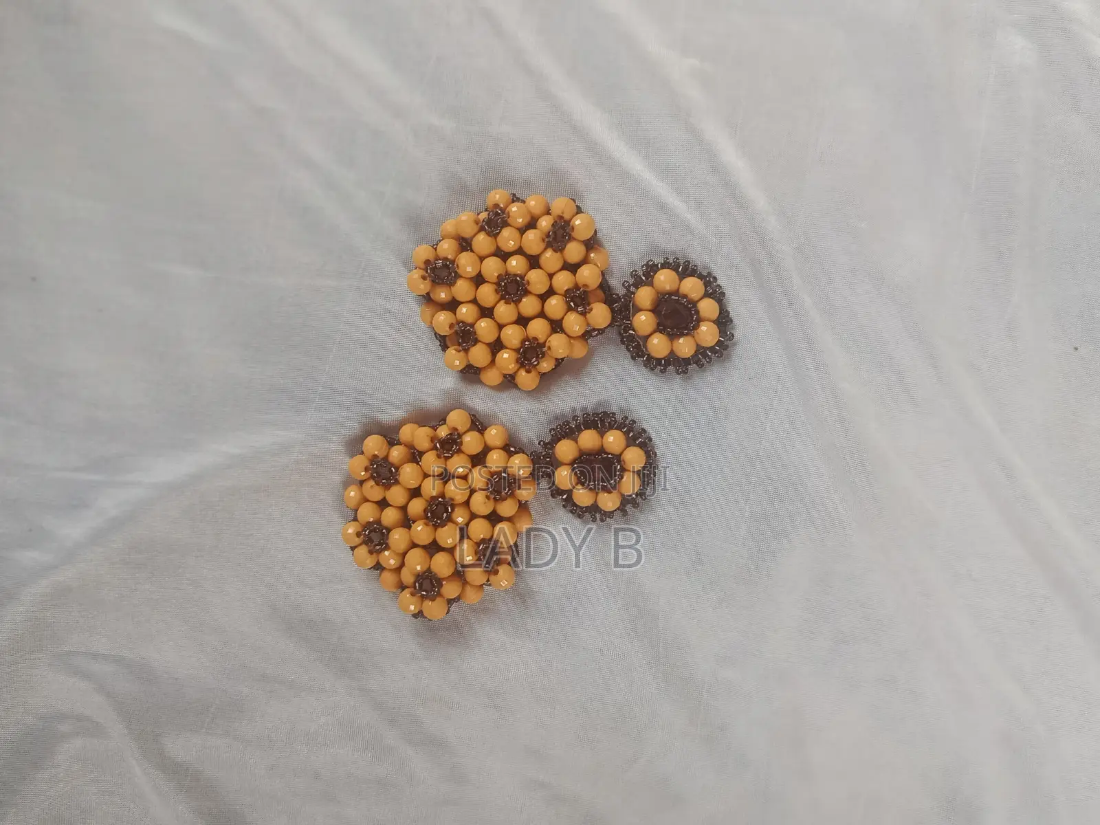 Trendy Sunflower-Styled Beaded Earrings
