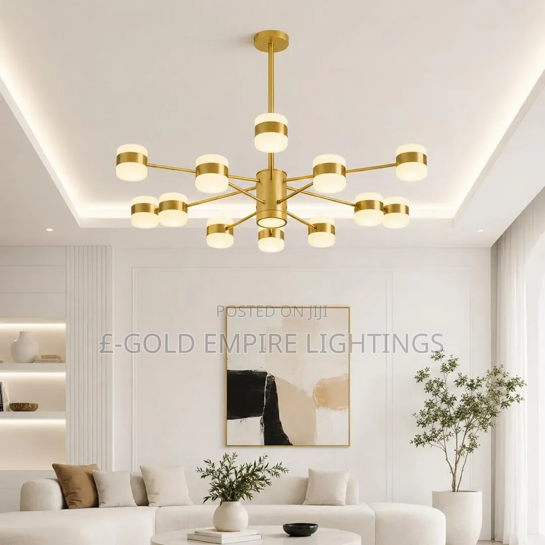 Modern Luxury Gold LED Chandelier – Multi-Light Ceiling Light