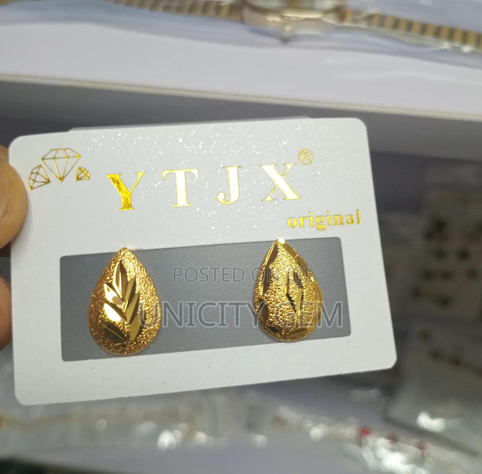 Simple Gold Replica Stud Earrings