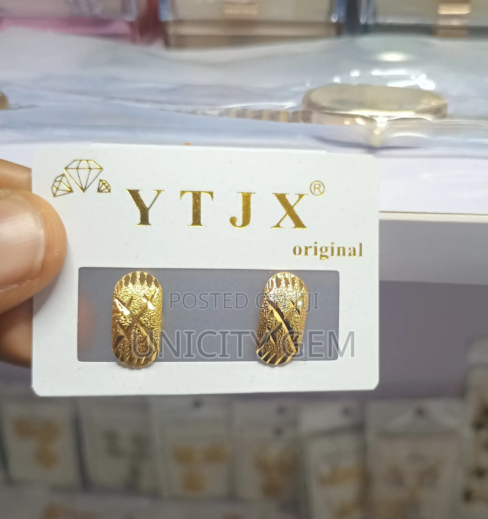 Simple Gold Replica Stud Earrings