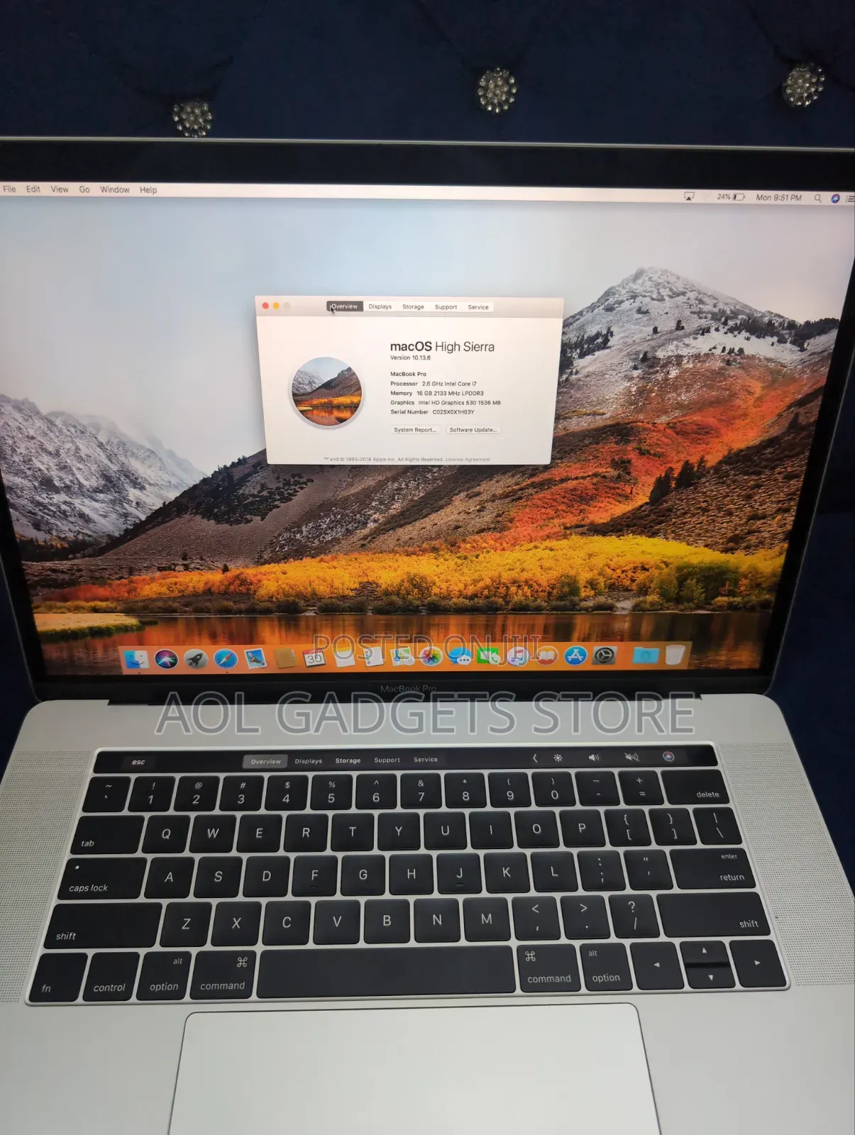 Laptop Apple MacBook Pro 2016 16GB Intel Core i7 SSD 512GB