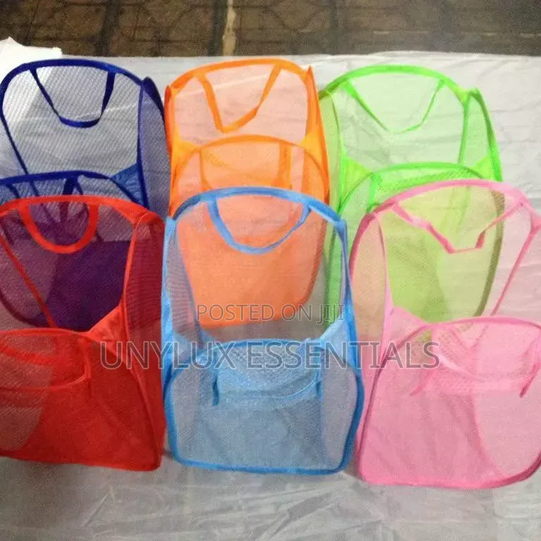 Foldable Color Mesh Clothes Dirty Clothes Basket