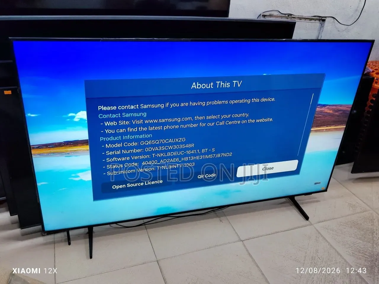 65" Inches Samsung Qled Q70C Frameless Screen 120Hz Gaming Smart TV