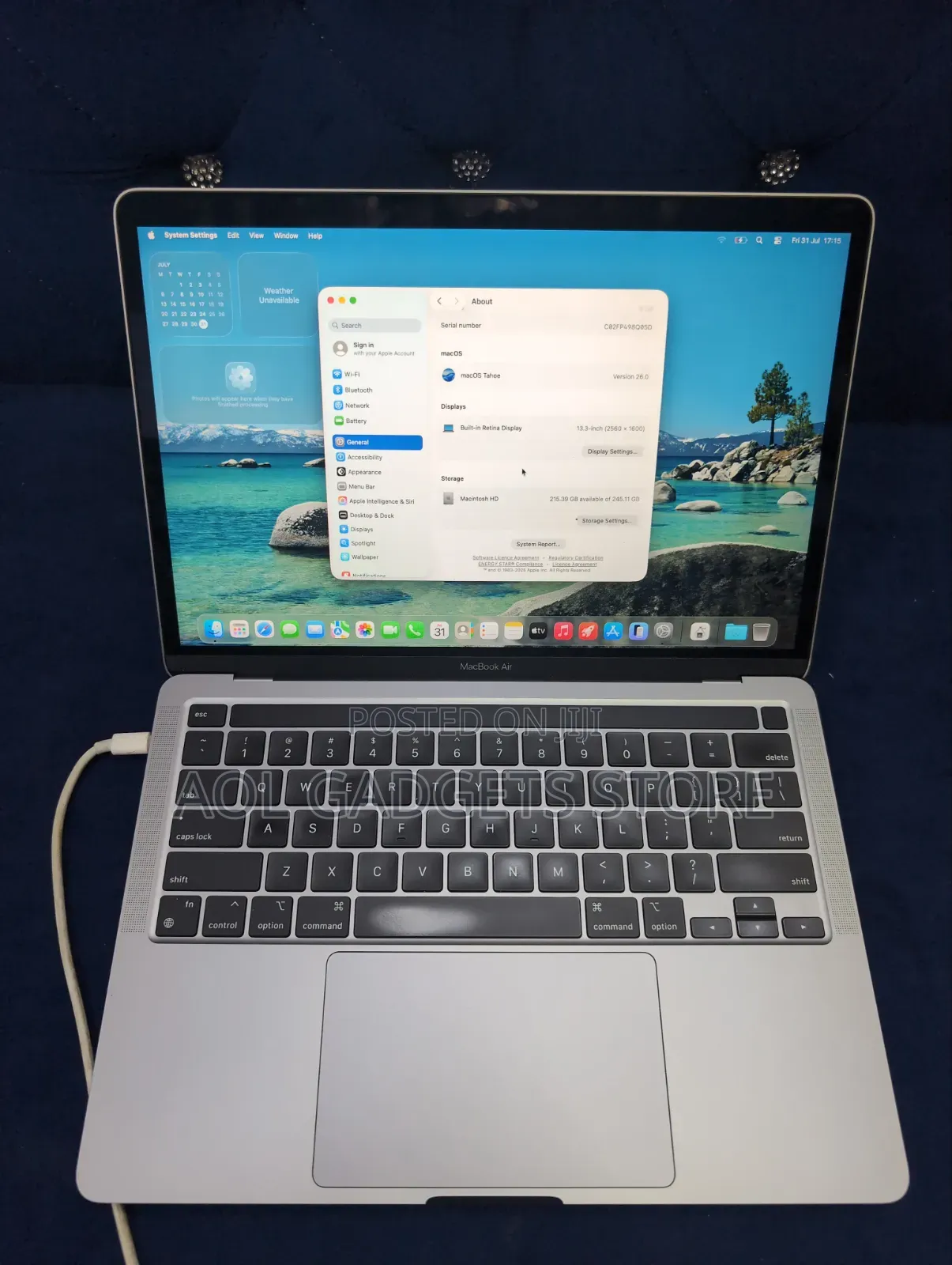 Laptop Apple MacBook Pro 2020 8GB Apple M1 SSD 256GB