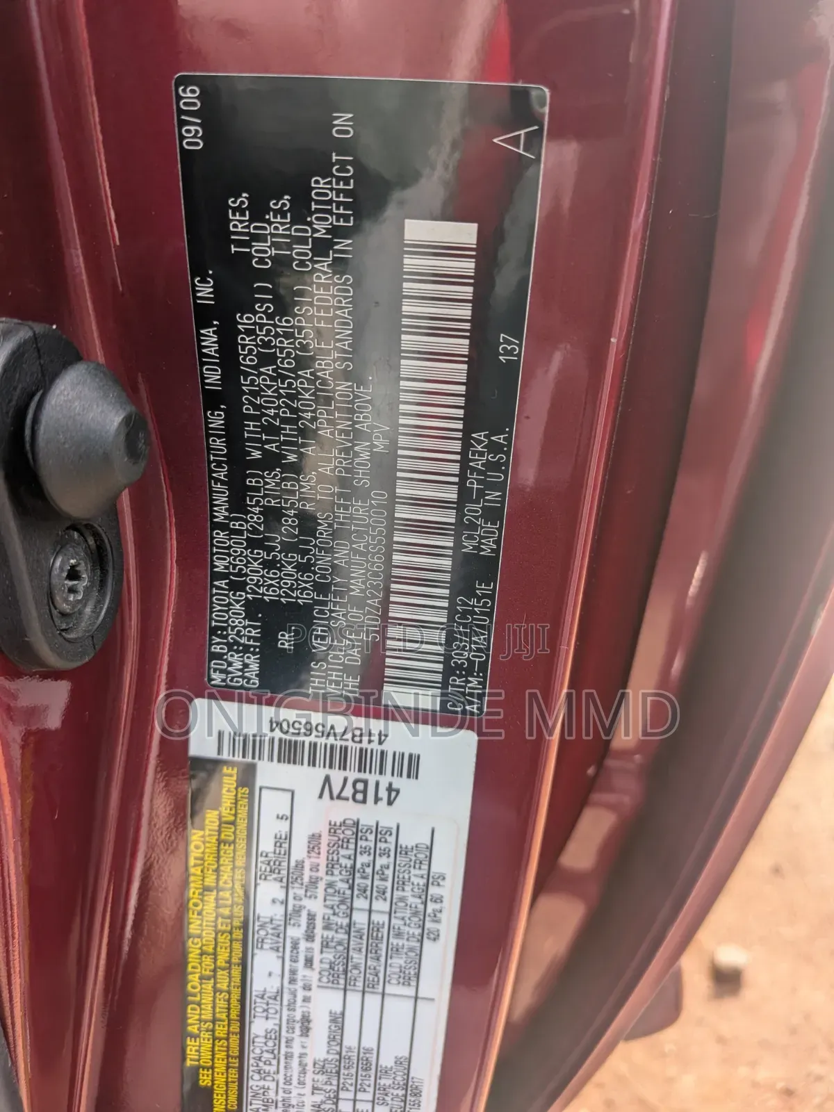 Toyota Sienna 2007 Red