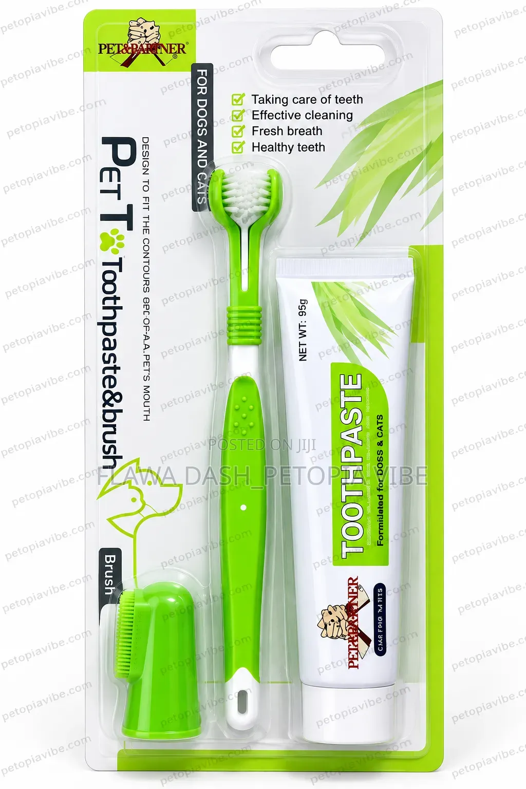 Pet Brother Dental Care Set for Cats and Dogs Toothpaste and Brush Kit