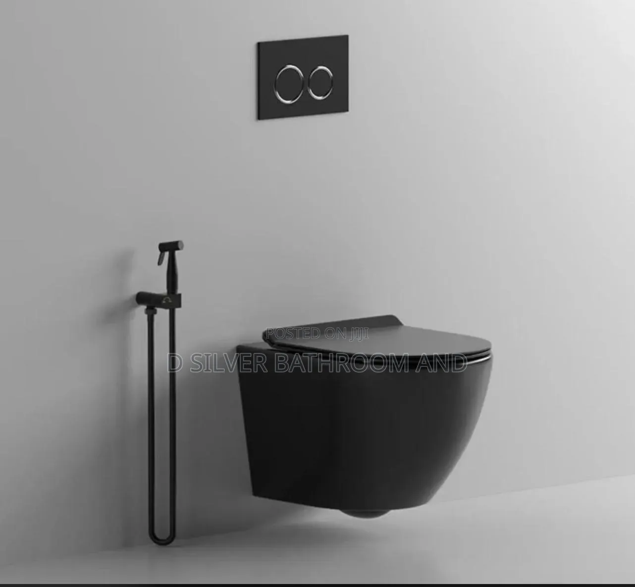 Wall Hung Black Water Closet With Soft Close Seat