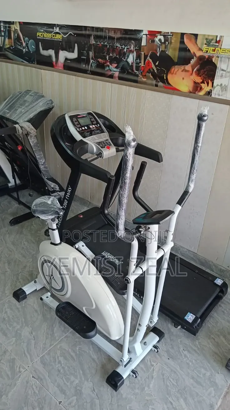 German 2.5HP With Auto Incline and American Fitness Cross Trainer