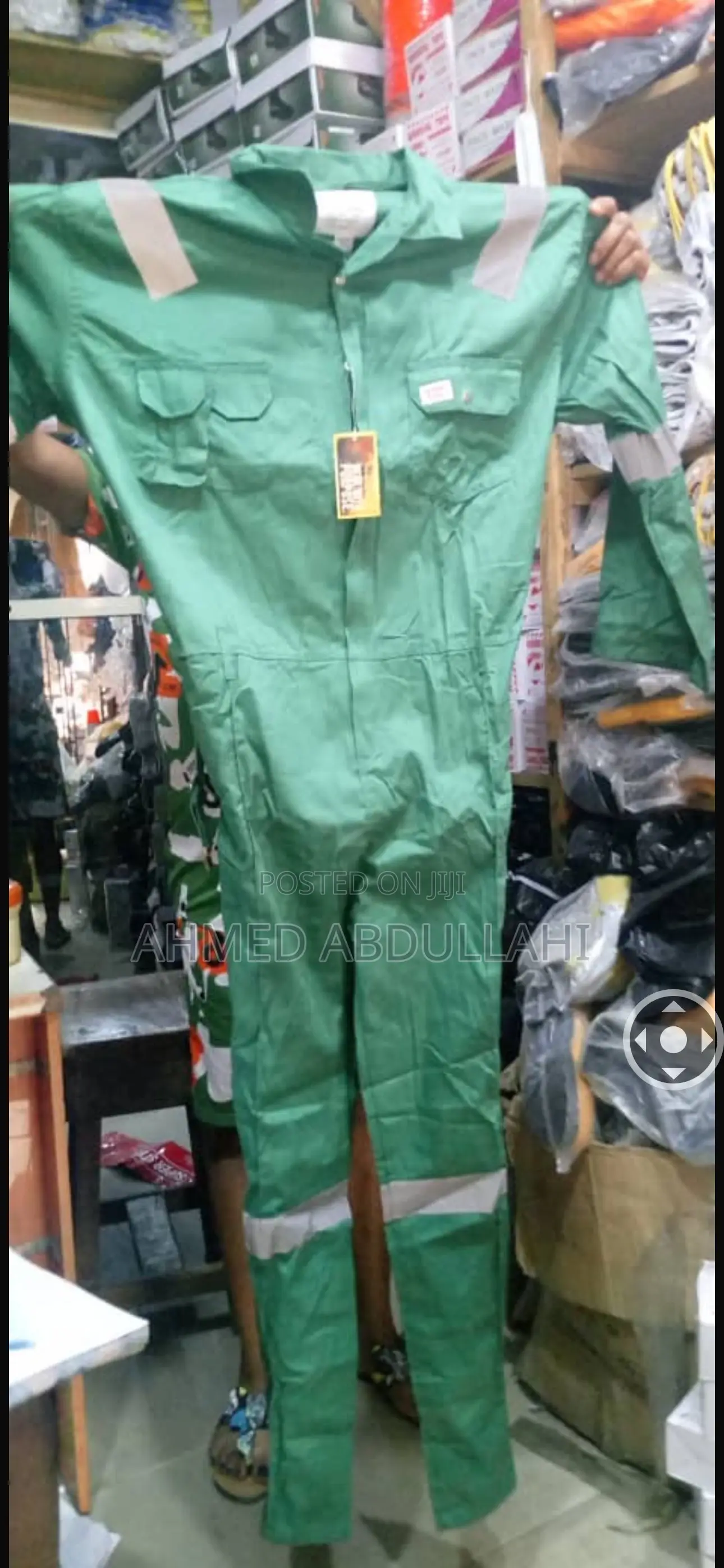 Green Safety Coveralls With Reflective