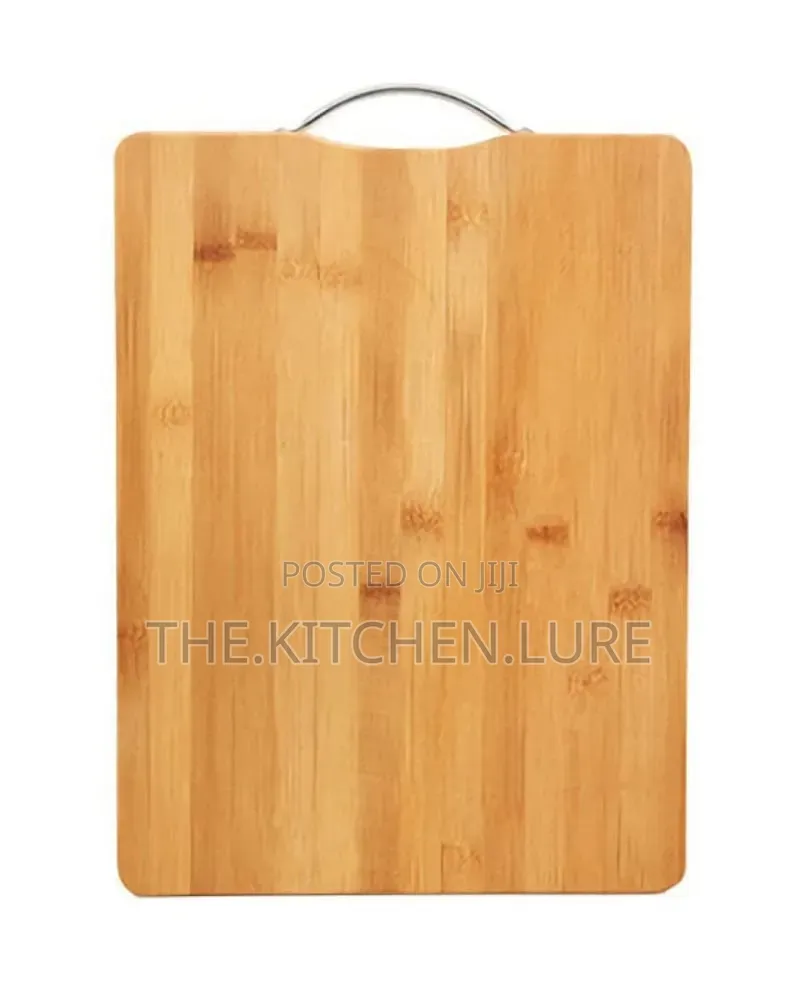 Wooden Bamboo Cutting Board With Steel Handle