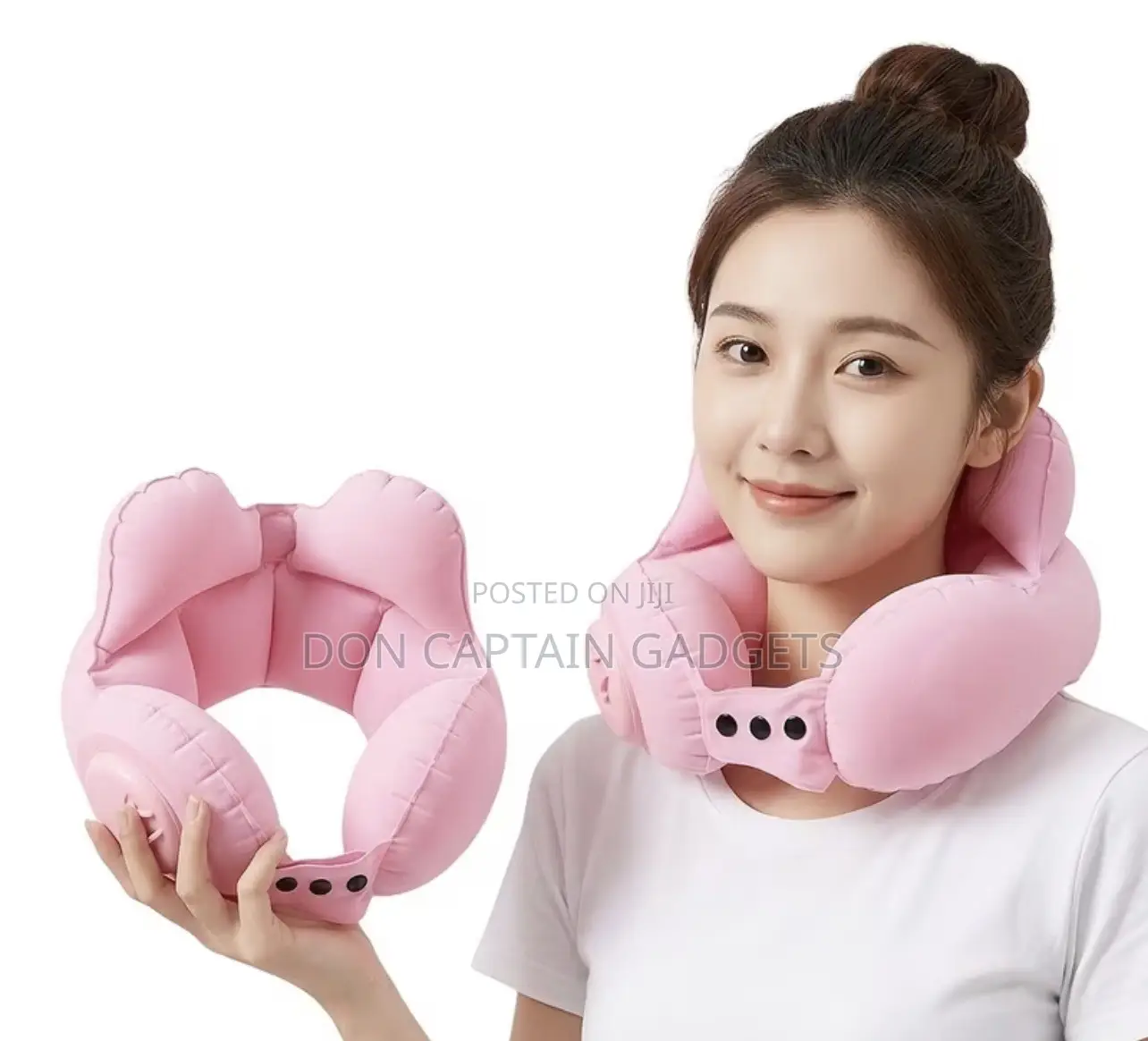 Crown Inflatable U-Shaped Neck Pillow Foldable Travel Neck Pillow