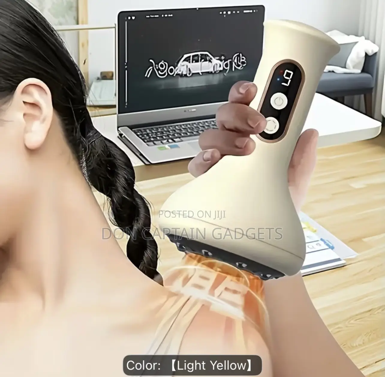 Rechargeable Gua Sha Massager, Wisdom Suction Cup Vacuum Massager Neck