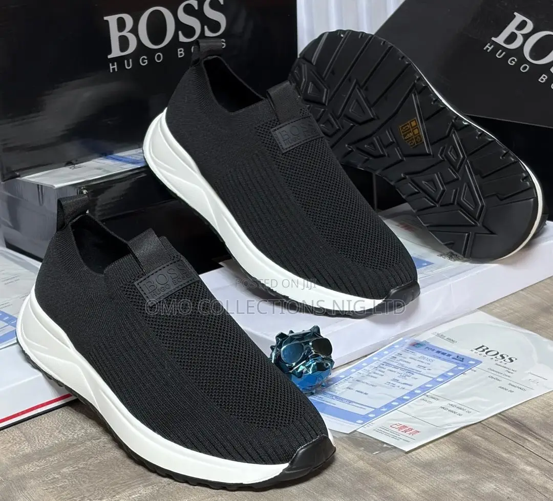 BOSS Men's Slip-on Sneakers With - Available in Black and Blue