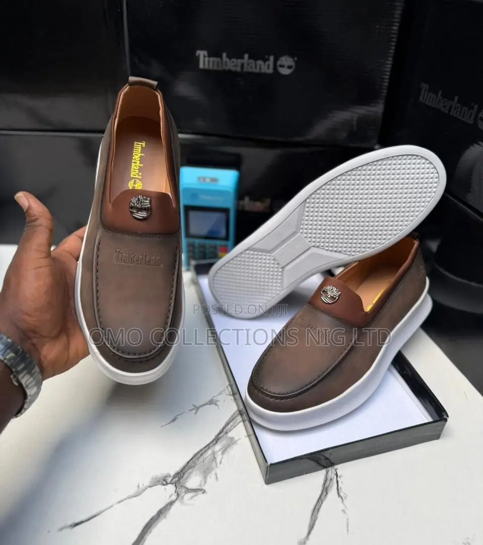 Timberland Men’s Brown Leather Shoes With White Sole