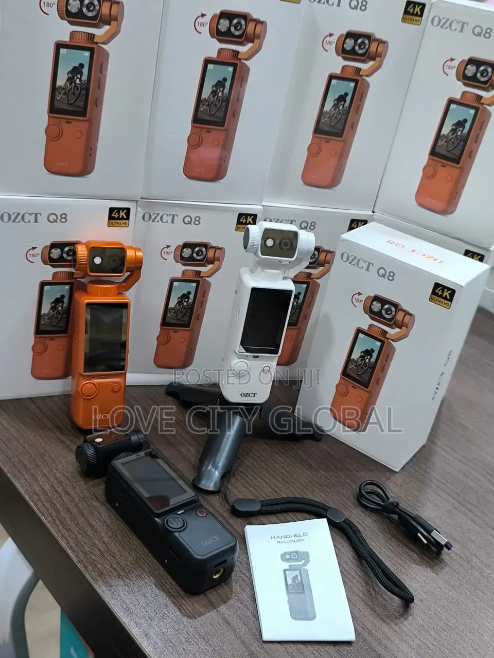 OZCT Q8 Handheld Ultra HD Video Pocket Camera 180° Rotating Gimbal