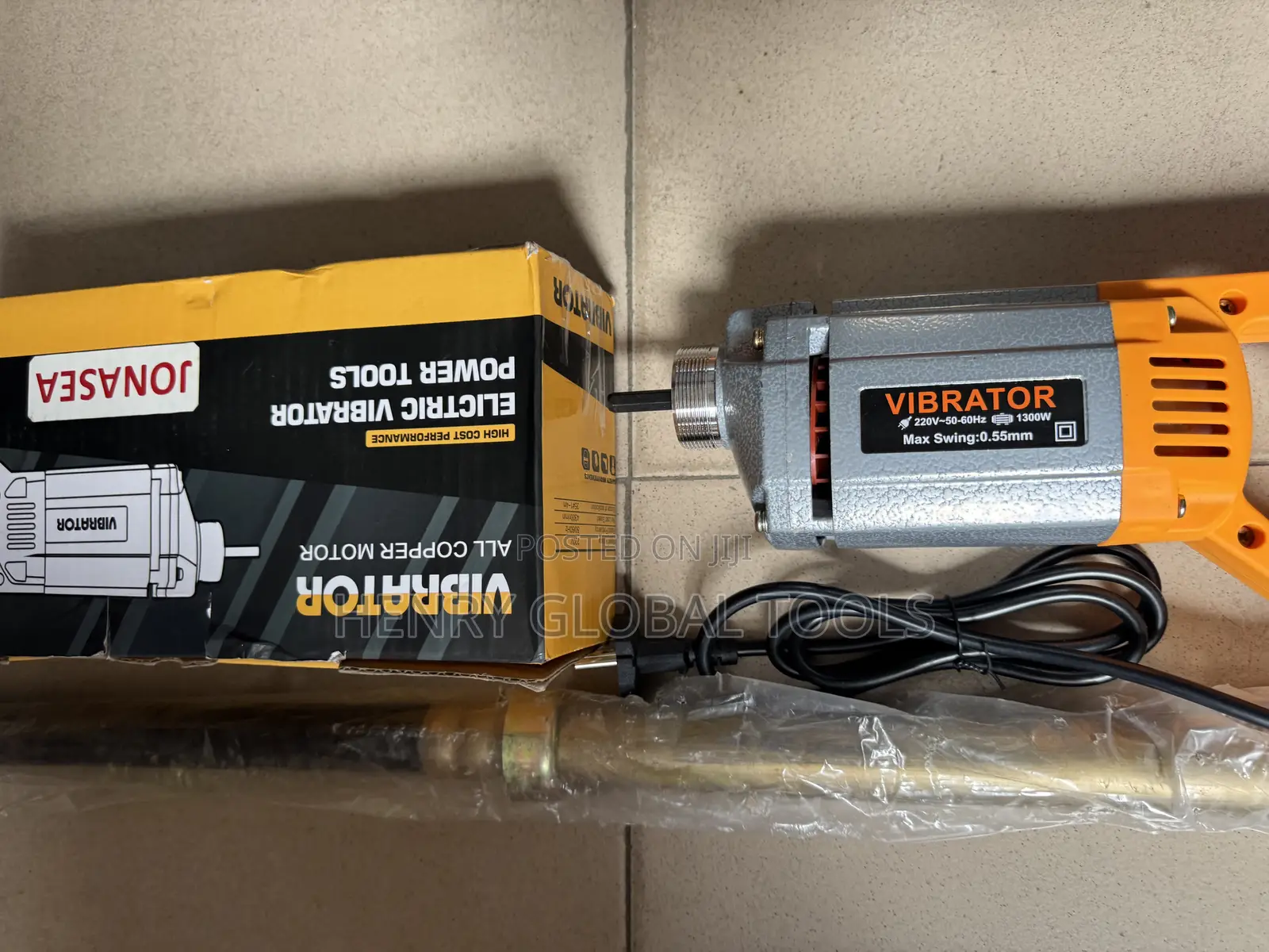 Heavy-Duty Electric Concrete Vibrator With Flexible Shaft