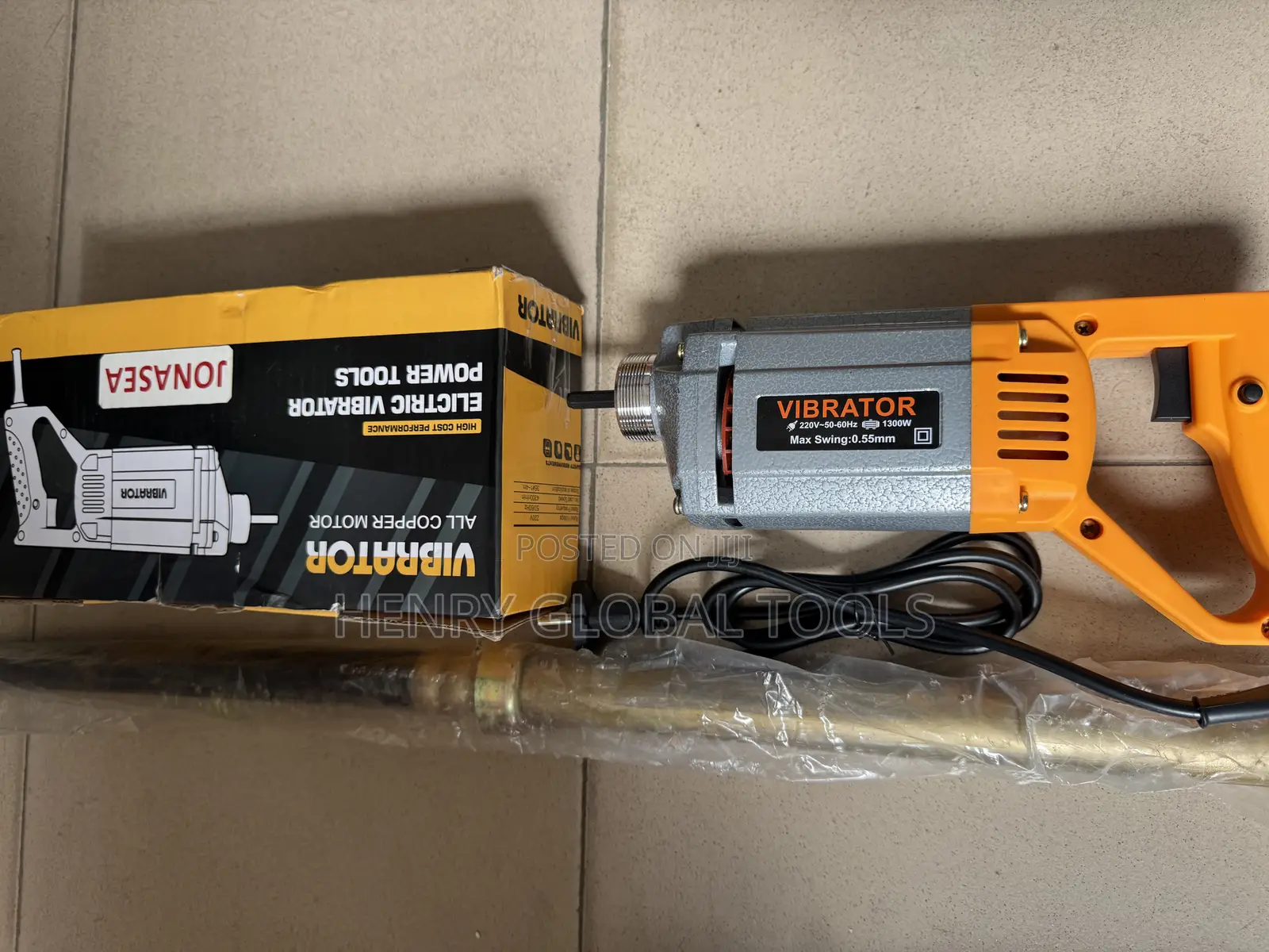 Heavy-Duty Electric Concrete Vibrator With Flexible Shaft