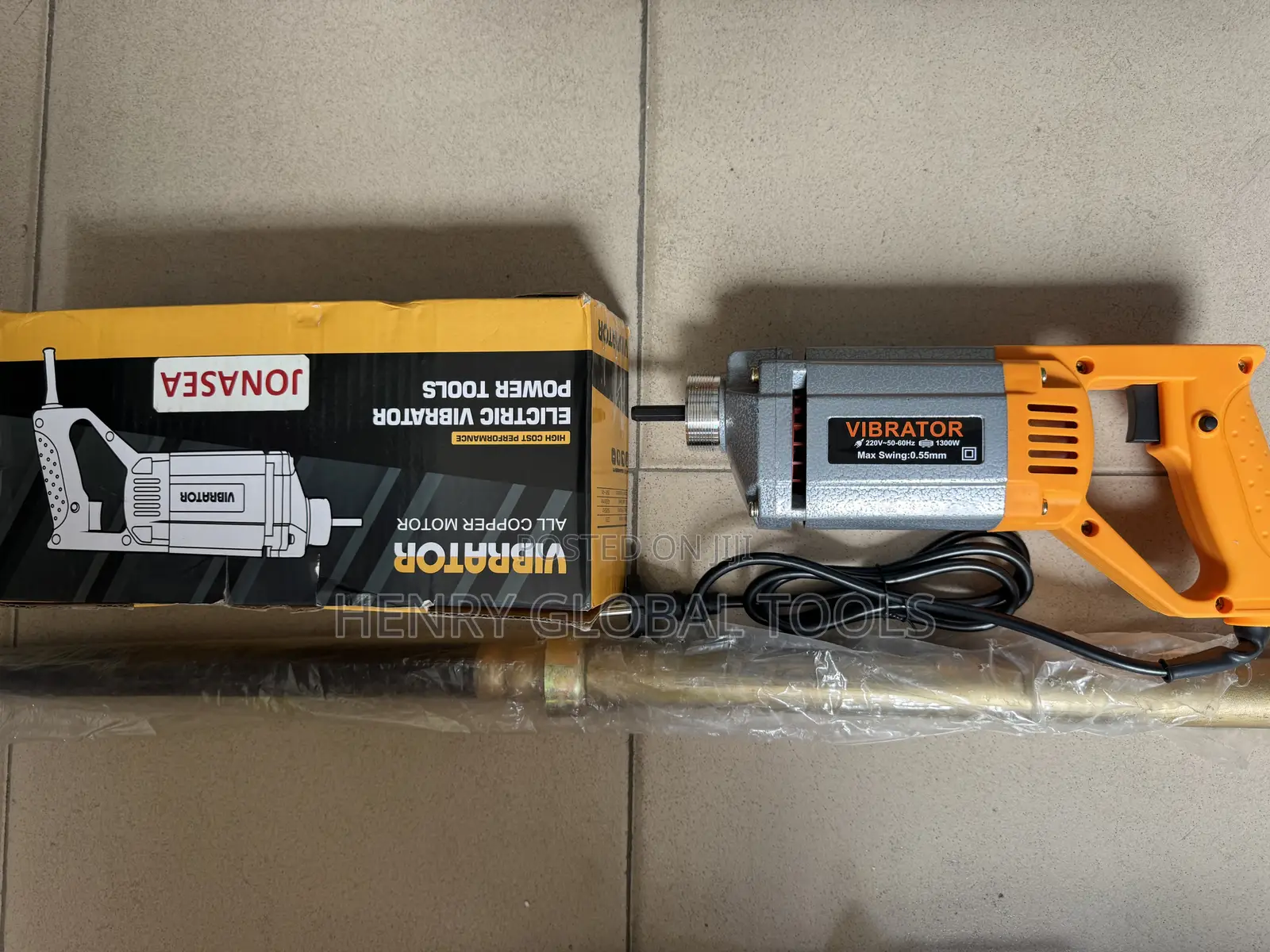 Heavy-Duty Electric Concrete Vibrator With Flexible Shaft